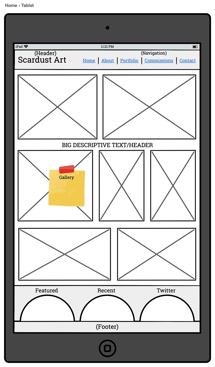Home - Tablet (Wireframe)