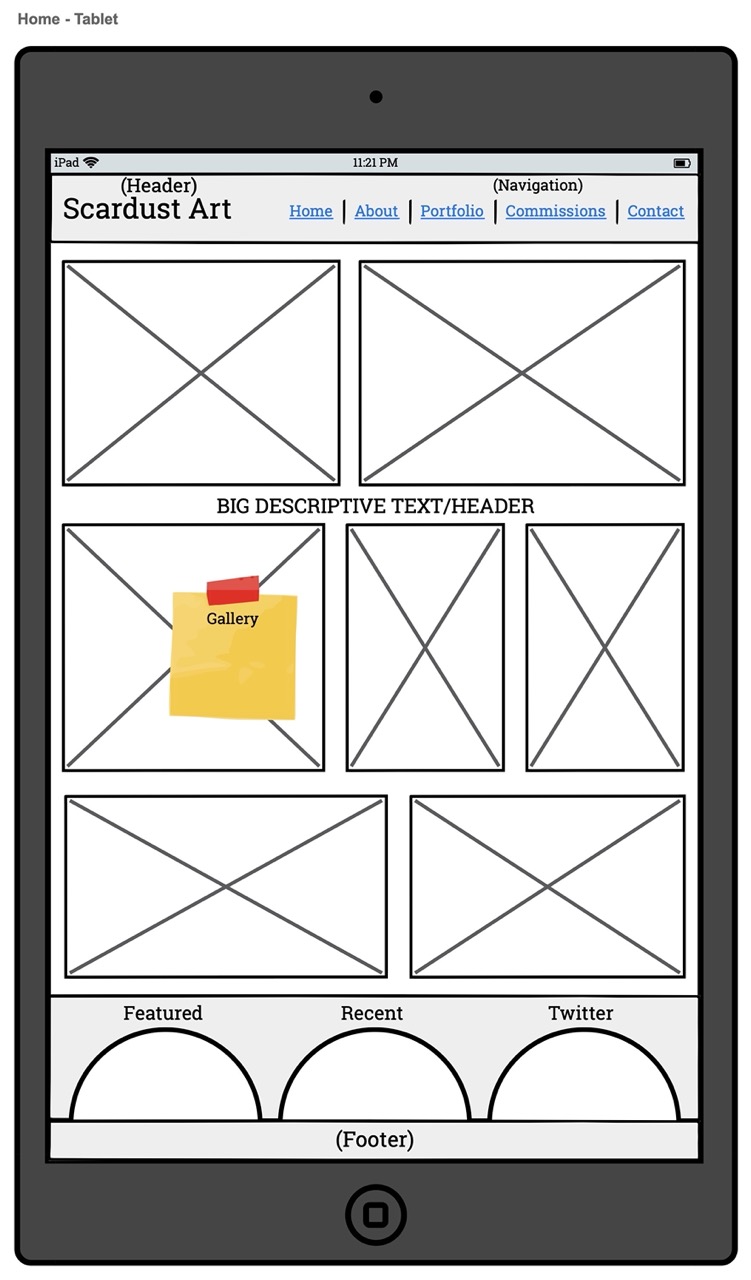 Home - Tablet (Wireframe)