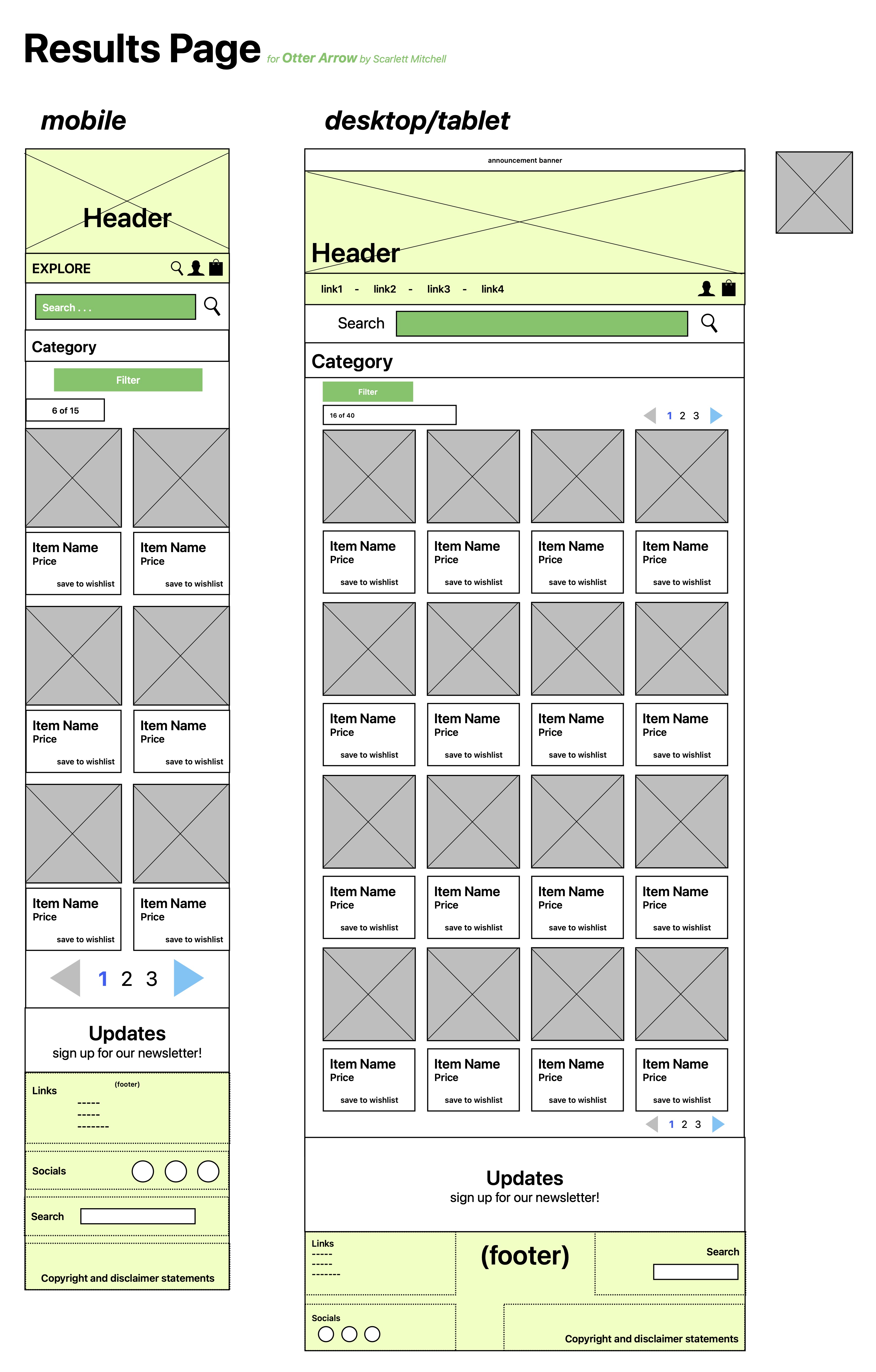 Results (wireframes)