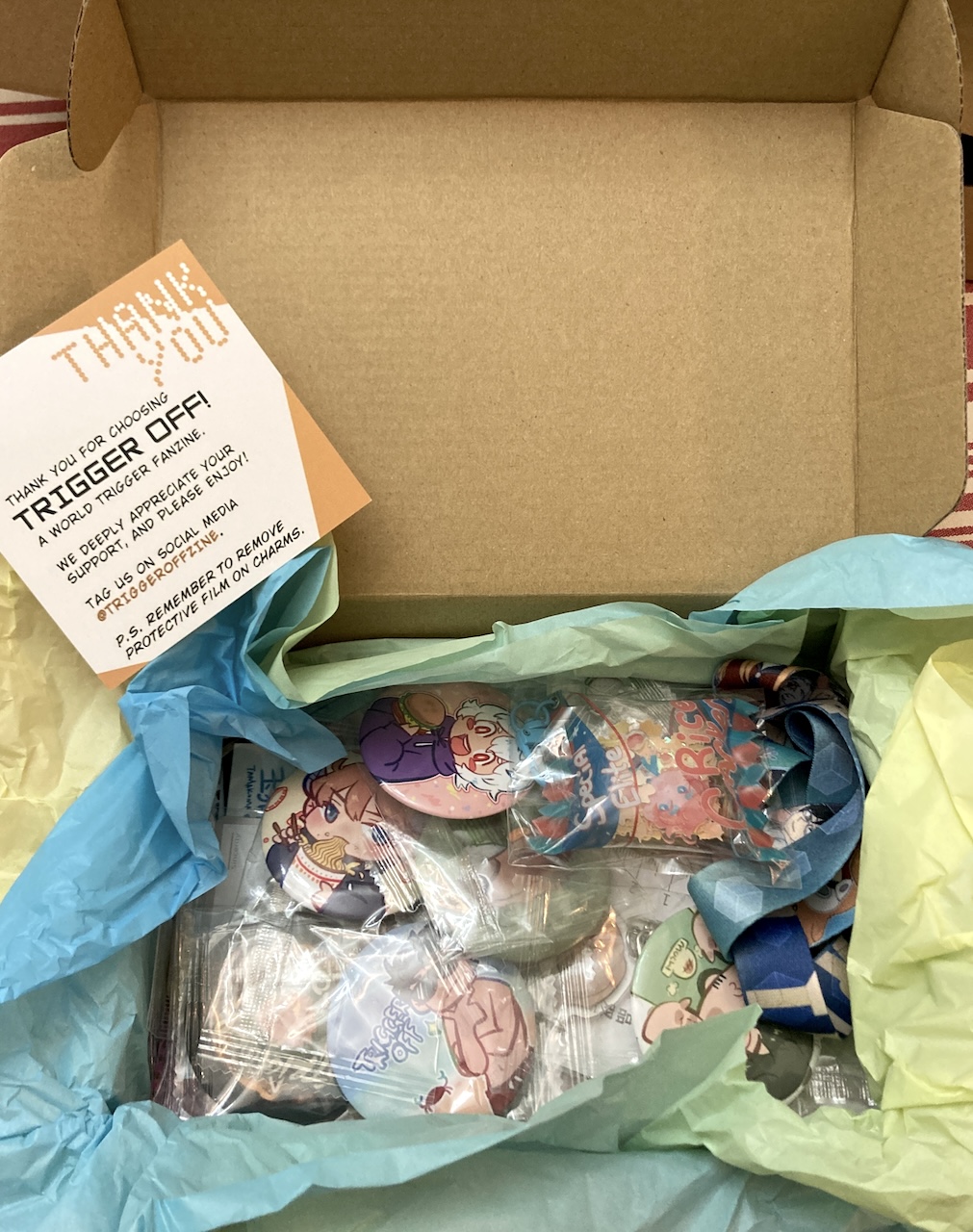 Paper unfolded, showing the insides of the Zine Package